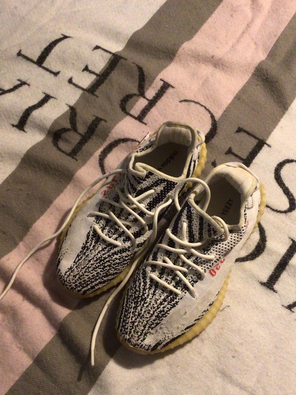 adidas Yeezy Boost 350 V2 White/Black with Yellowed Gum Sole